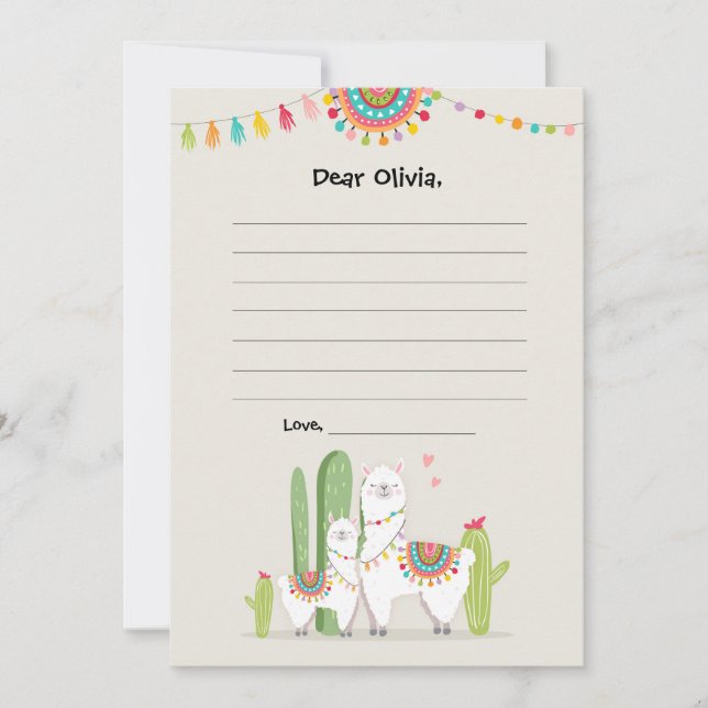 Llama Fiesta Mexican Guestbook Cards Time Capsule Karte (Vorderseite)