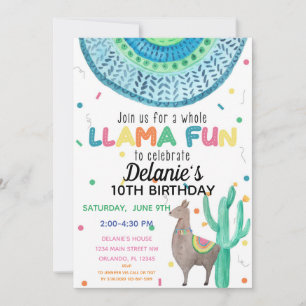 Llama Fiesta Mexikanisches Geburtstagsthema Einladung