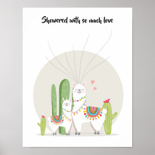 Llama Fingerprint Gästebuch Fiesta Baby Shower