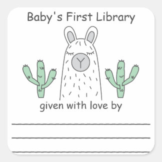 Llama First Library Buchzeichen Sticker
