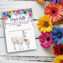 Llama Floria Fiesta Diaper Raffle Baby Dusche Begleitkarte