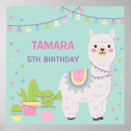 LLAMA FUN AQUA POSTER