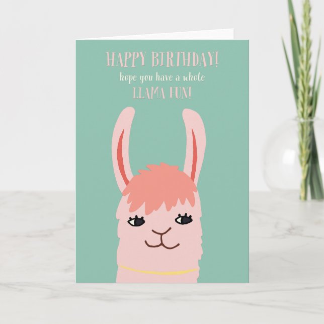 Llama Fun Birthday Karte (Vorderseite)