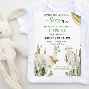 Llama Fun Birthday Party Fiesta Cactus Einladung