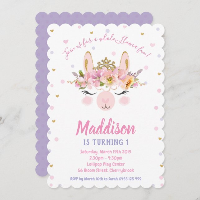 Llama Fun Einladung Giro del Malcaria (Vorne/Hinten)