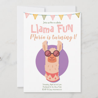 Llama Fun Niedlich Alpaca Zum Geburtstag Einladung