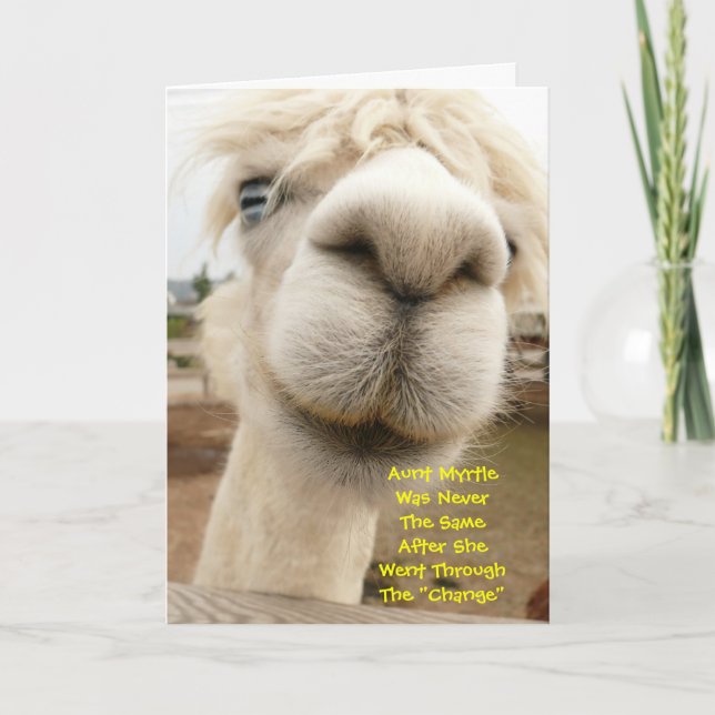 Llama Funny Birthday Card Karte (Vorderseite)