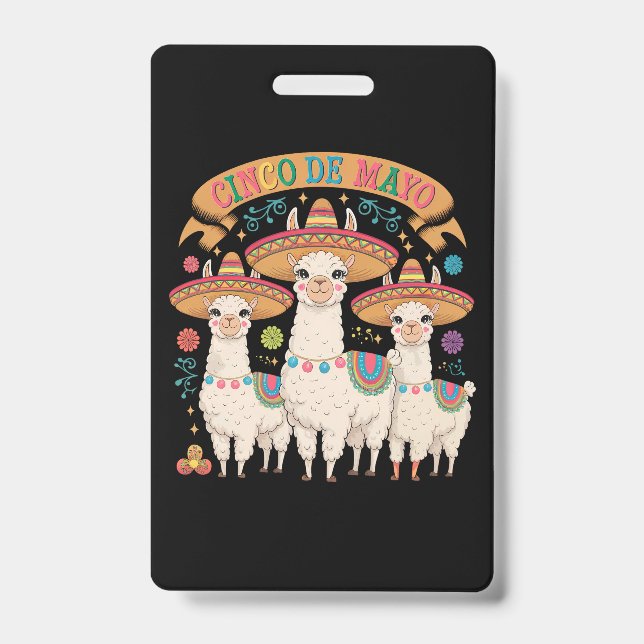 Llama Funny Cinco De Mayo Fiesta Party Ausweis (Vorderseite)
