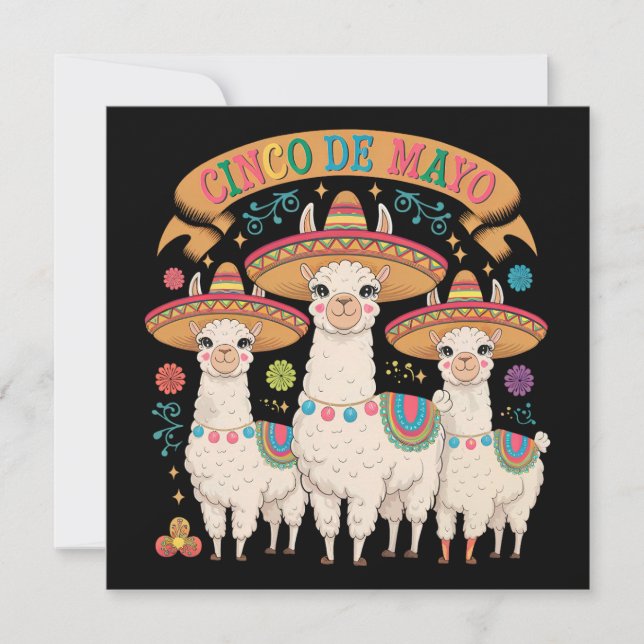 Llama Funny Cinco De Mayo Fiesta Party Einladung (Vorderseite)