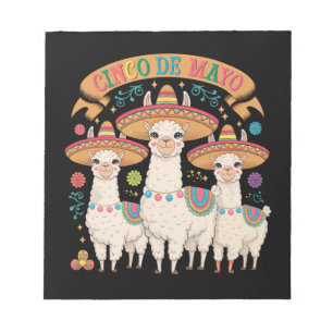 Llama Funny Cinco De Mayo Fiesta Party Notizblock