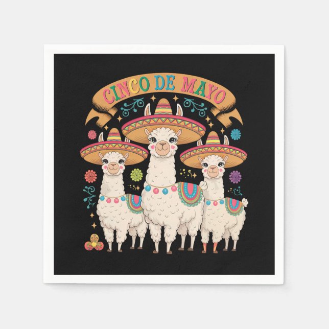 Llama Funny Cinco De Mayo Fiesta Party Serviette (Vorderseite)