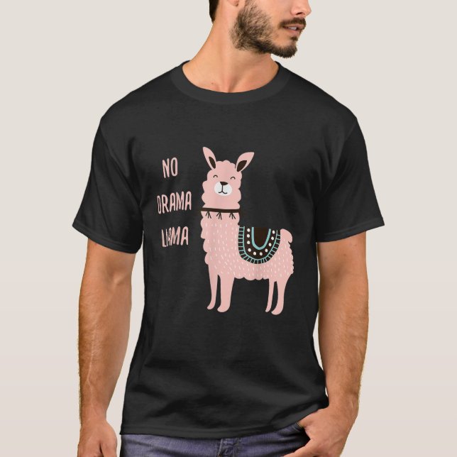 Llama Funny No Drama Llama Lover Geschenk T-Shirt (Vorderseite)