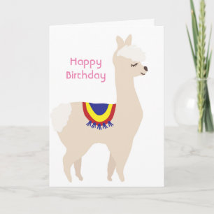 Llama Geburtstag, Geburtstagsballons Karte