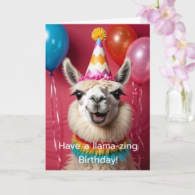 Llama Geburtstag Habe einen lammvollen Geburtstag! Karte (Orchidee)