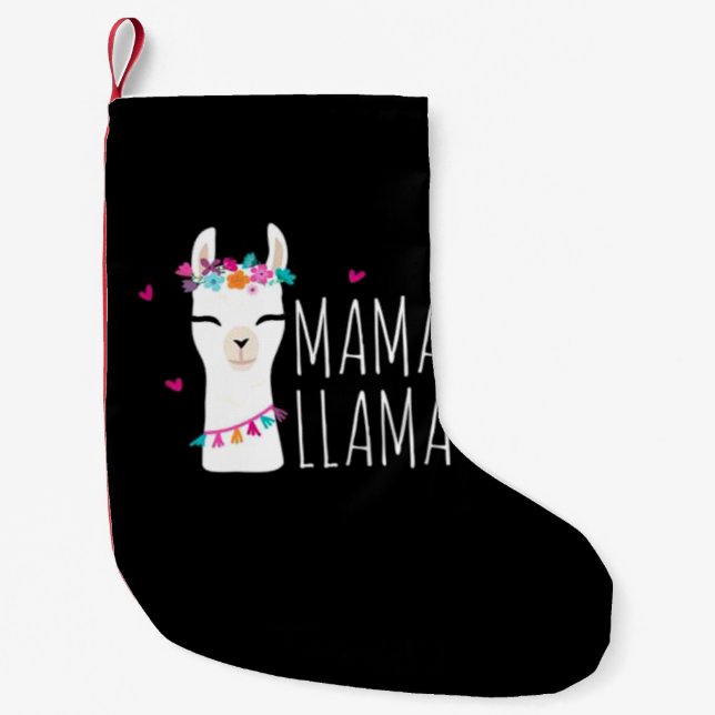 Llama-Geschenk| Mama Llama Kleiner Weihnachtsstrumpf (Vorderseite)