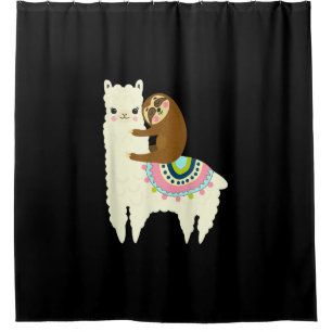 Llama-Geschenk Niedlich Llama & Sloth, die besten Duschvorhang