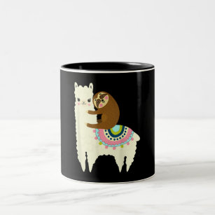 Llama-Geschenk  Niedlich Llama & Sloth, die besten Zweifarbige Tasse