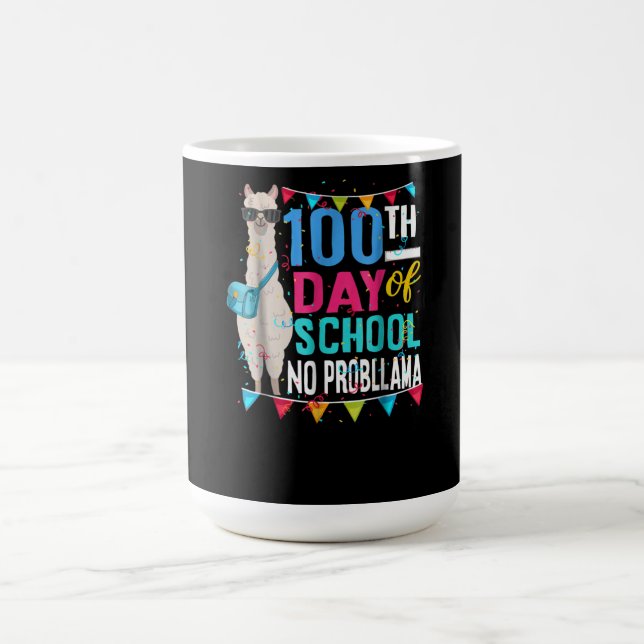 Llama Gift | 100 Schultage Nr. Prob Llama Kaffeetasse (Mittel)