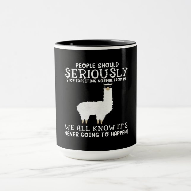 Llama Gift | Die Menschen sollten ernsthaft Tasse (Zentrum)