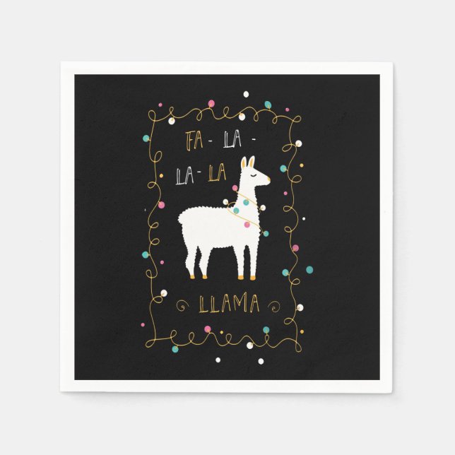 Llama Gift | Llama Sing Funny Serviette (Vorderseite)