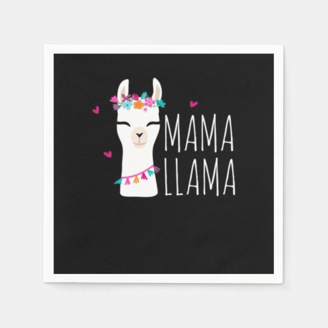 Llama Gift | Mama Llama Serviette (Vorderseite)