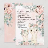 Llama Girl Baby Dusche Blush Bloral Eukalyptus