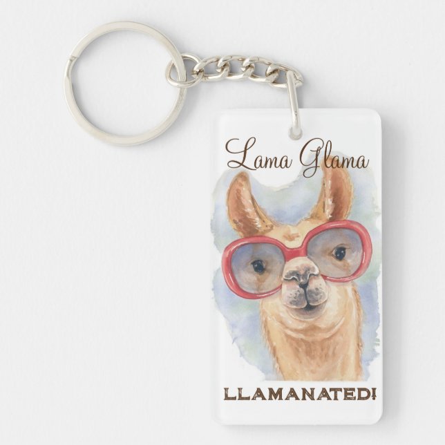 "LLAMA GLAMA" SCHLÜSSELANHÄNGER (Vorderseite)