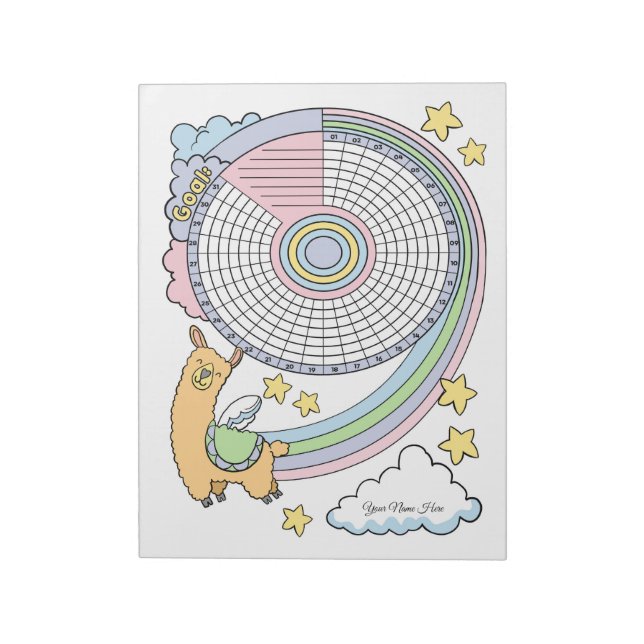 Llama Habit Tracker Custom Notepad Notizblock (Rotiert)