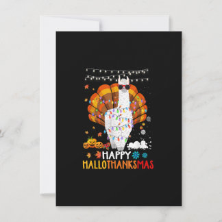 Llama Happy Hallothanksmas Halloween-Erntedank Einladung