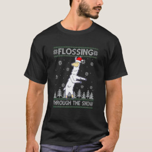 Llama-Hässliches-Xmas-Sweater flossend durch den S T-Shirt