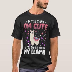 Llama Herz Valentinstag Tier Für Frauen Kinder T-Shirt
