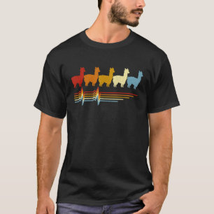 Llama Herzschlag Retro Vintage Tierliebhaber T-Shirt