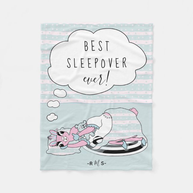 Llama in Pajamas Party Sleepover Fleecedecke (Vorderseite)