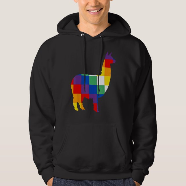 Llama Inca Wipala Kulturdesign Hoodie (Vorderseite)