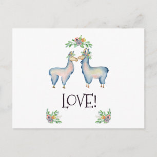 Llama ist in Liebe Postkarte