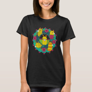 Llama Kaktus Kranz Llamas Kaktusliebhaber Weihnach T-Shirt