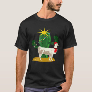Llama Kaktus Santa Felitz Weihnachten T-Shirt
