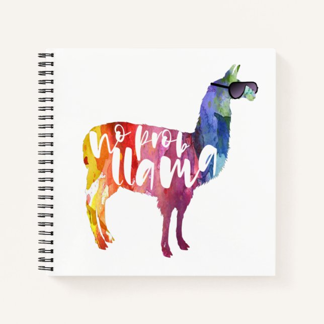 Llama. Kein Problem. Kein Prob-Lama. lustige Sprüc Notizbuch (Vorderseite)