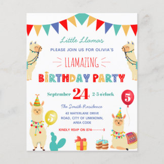 Llama Kindergeburtstag Party Einladung
