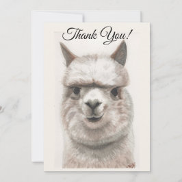 Llama Lächeln Danke Note Card