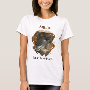 Llama Lächeln Süßes Tier T-Shirt