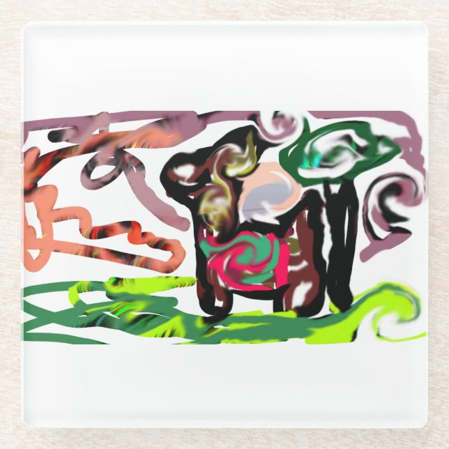 Llama Lazy Glasuntersetzer (Vorderseite)