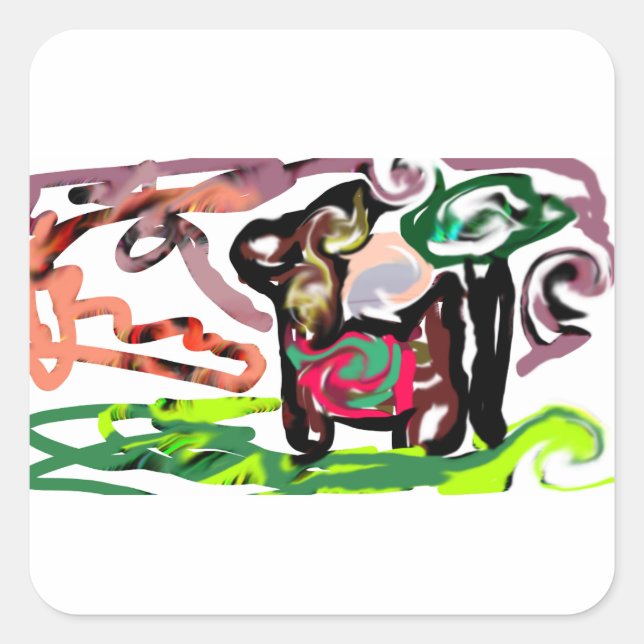 Llama Lazy Quadratischer Aufkleber (Vorderseite)