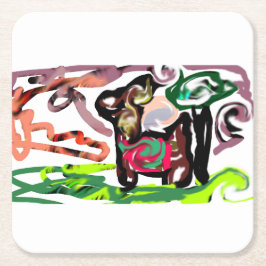 Llama Lazy Rechteckiger Pappuntersetzer