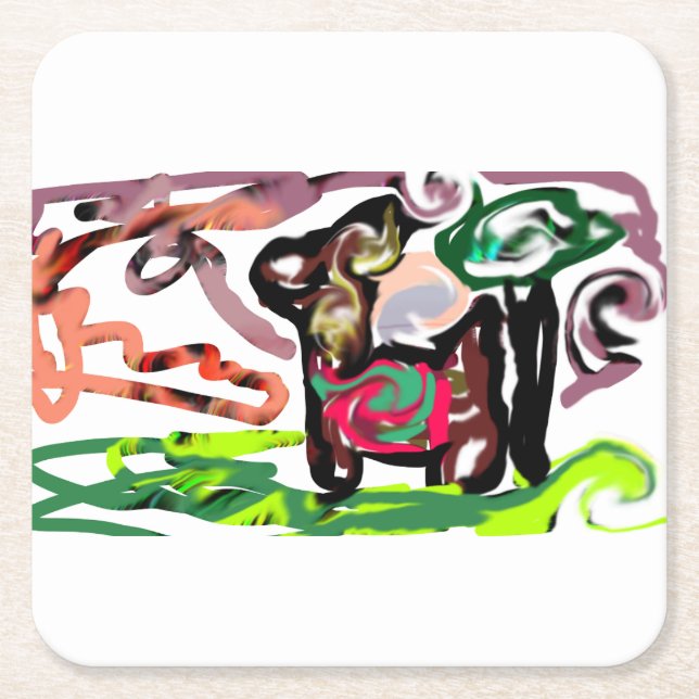 Llama Lazy Rechteckiger Pappuntersetzer (Vorderseite)