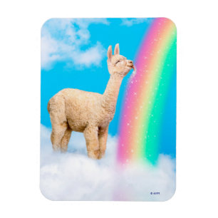 Llama Licking Rainbow Magnet