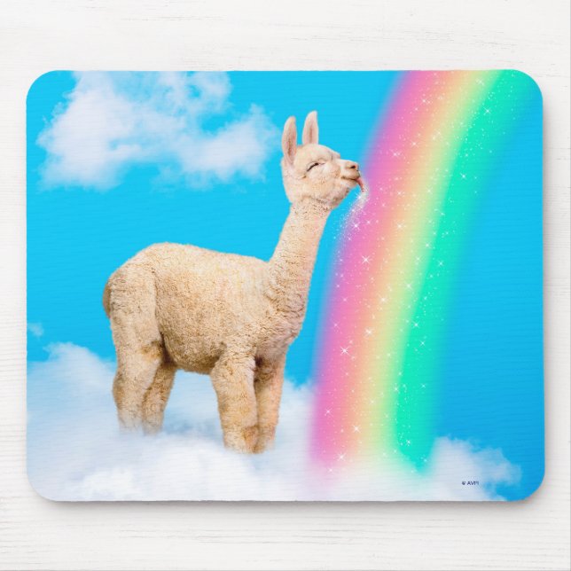 Llama Licking Rainbow Mousepad (Vorne)
