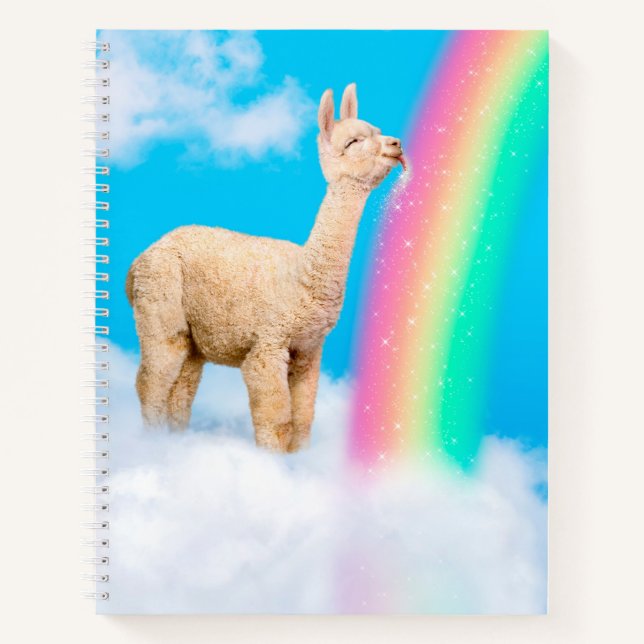 Llama Licking Rainbow Notizbuch (Vorderseite)