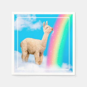 Llama Licking Rainbow Serviette