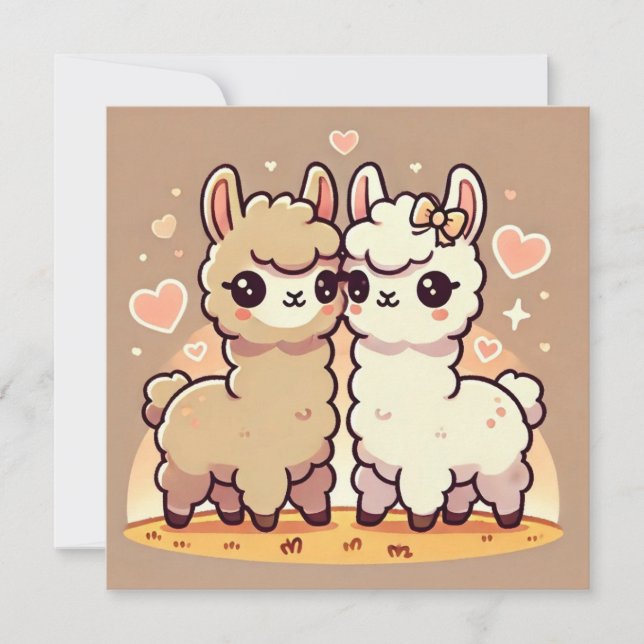 Llama Liebe Card Feiertagskarte (Vorderseite)